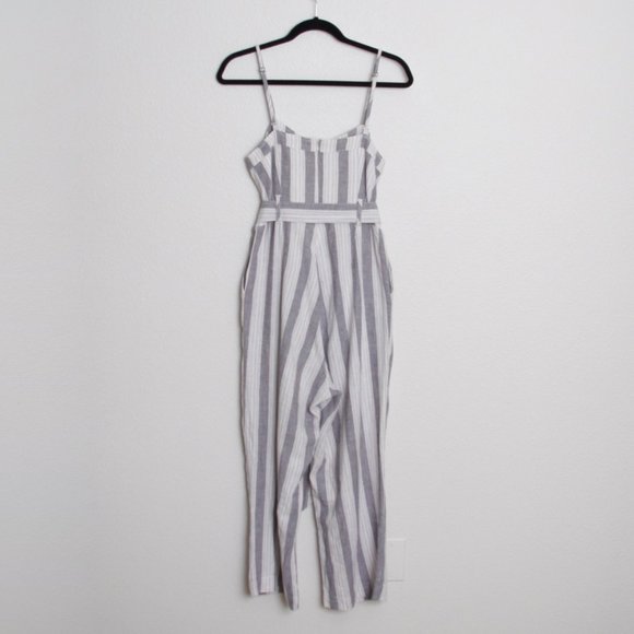 Rails Harper Jumpsuit Laguna Stripe Linen Blend Cropped Length Medium - Picture 6 of 9